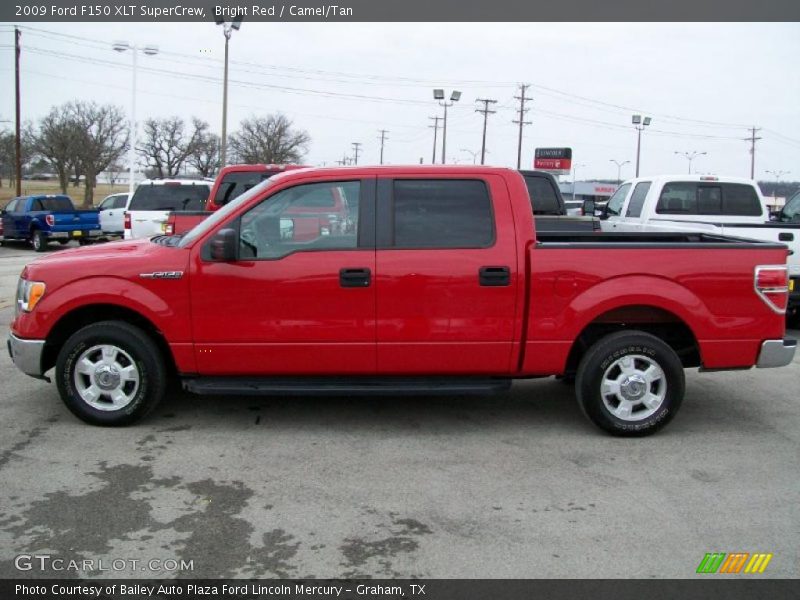 Bright Red / Camel/Tan 2009 Ford F150 XLT SuperCrew