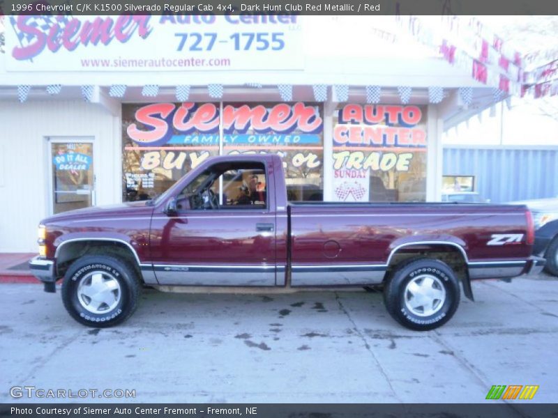 Dark Hunt Club Red Metallic / Red 1996 Chevrolet C/K K1500 Silverado Regular Cab 4x4