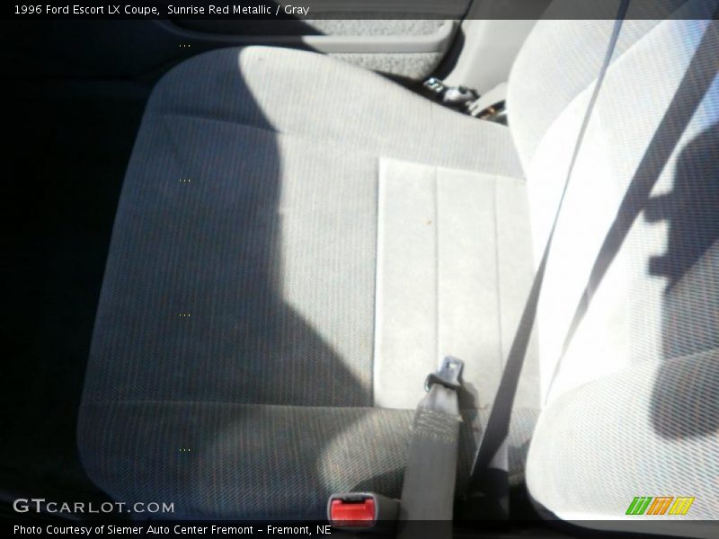 Sunrise Red Metallic / Gray 1996 Ford Escort LX Coupe