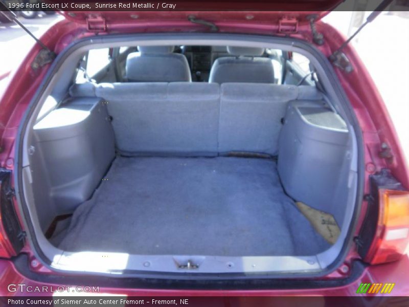 Sunrise Red Metallic / Gray 1996 Ford Escort LX Coupe