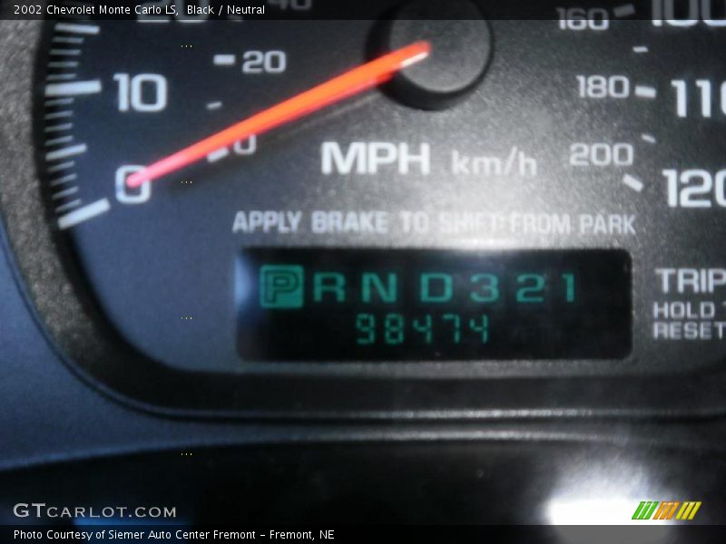 Black / Neutral 2002 Chevrolet Monte Carlo LS