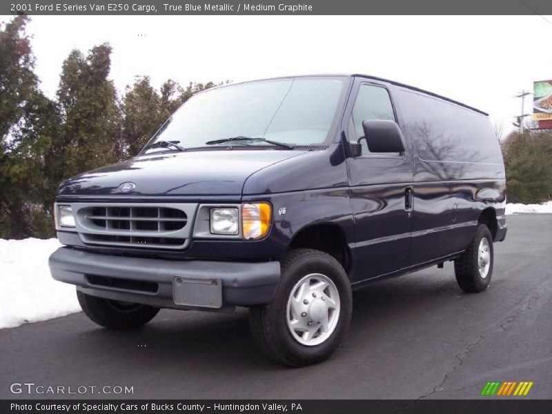 True Blue Metallic / Medium Graphite 2001 Ford E Series Van E250 Cargo