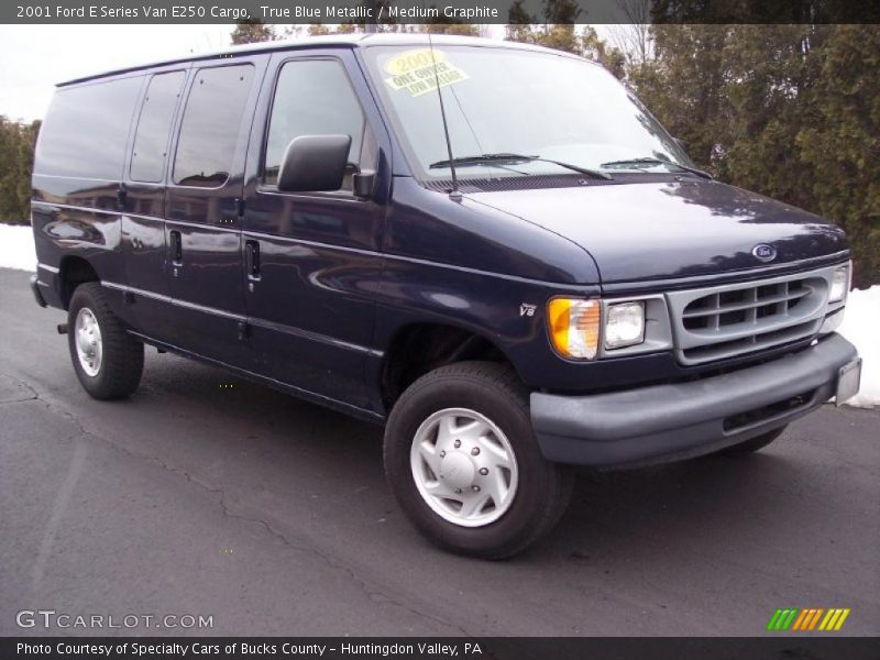 True Blue Metallic / Medium Graphite 2001 Ford E Series Van E250 Cargo
