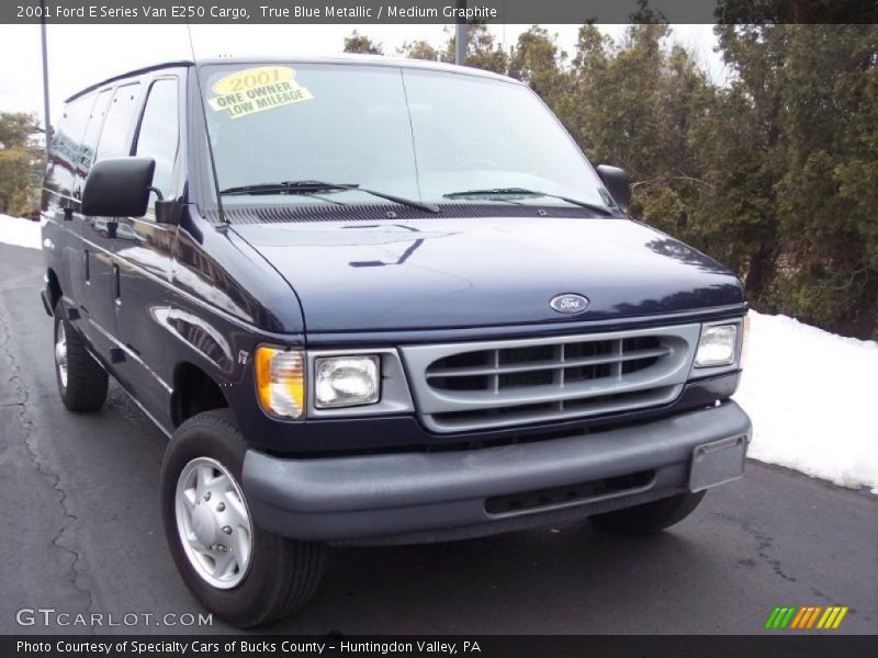 True Blue Metallic / Medium Graphite 2001 Ford E Series Van E250 Cargo
