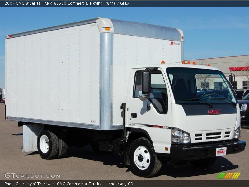 White / Gray 2007 GMC W Series Truck W3500 Commercial Moving
