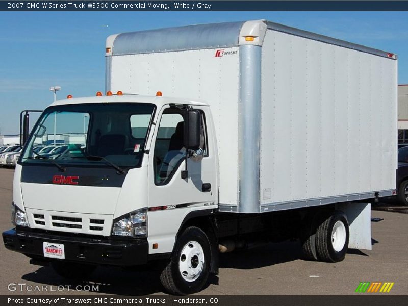 White / Gray 2007 GMC W Series Truck W3500 Commercial Moving