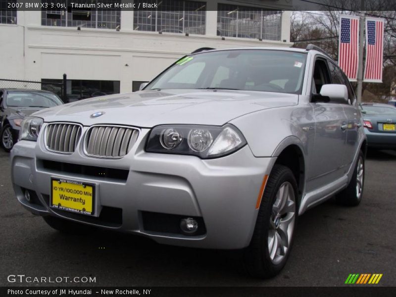 Titanium Silver Metallic / Black 2007 BMW X3 3.0si