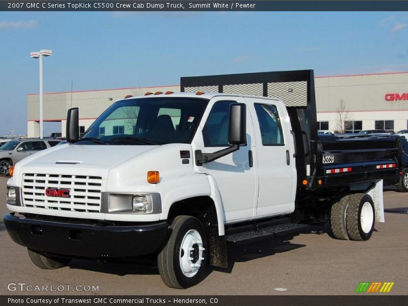 Summit White / Pewter 2007 GMC C Series TopKick C5500 Crew Cab Dump Truck