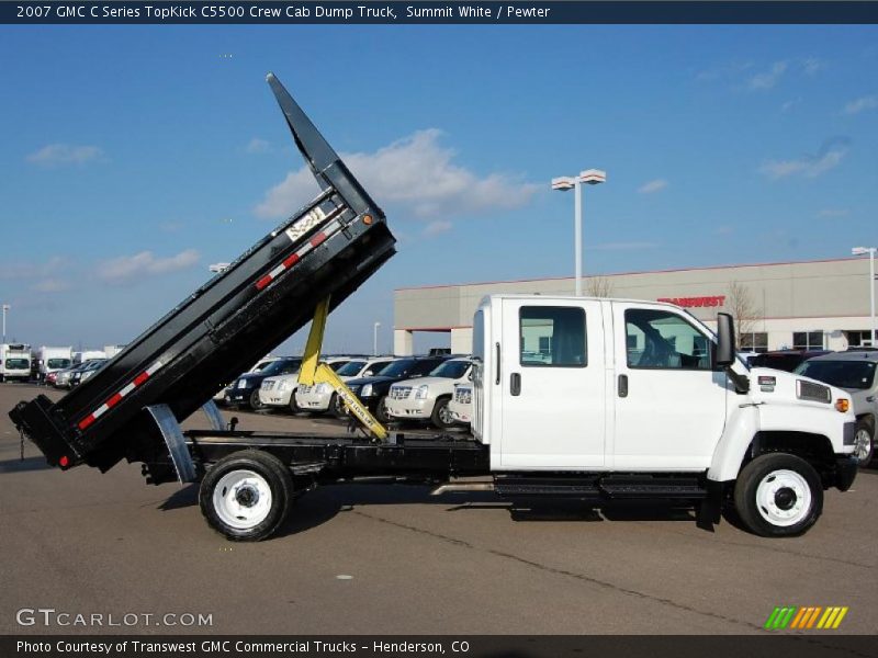 Summit White / Pewter 2007 GMC C Series TopKick C5500 Crew Cab Dump Truck