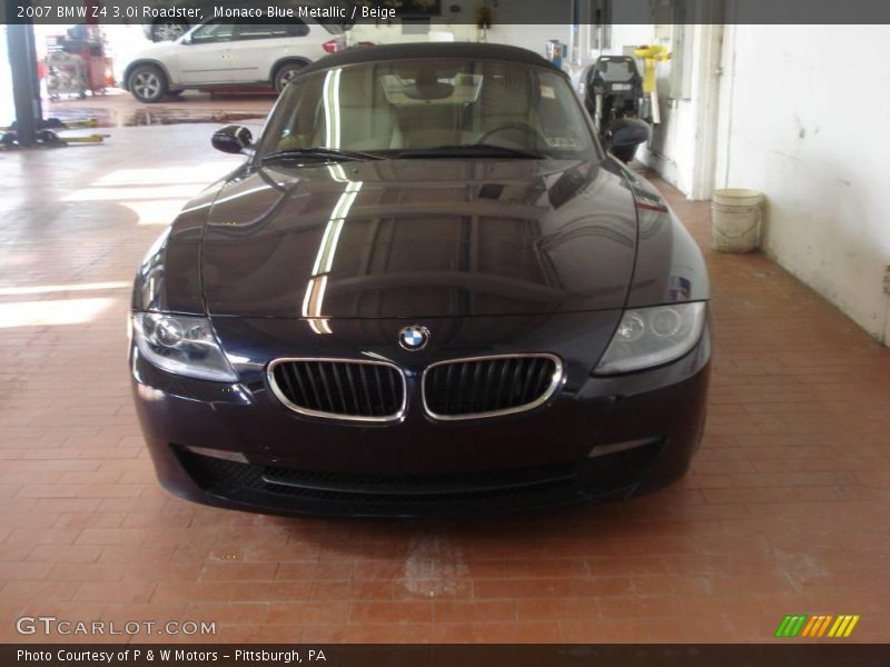 Monaco Blue Metallic / Beige 2007 BMW Z4 3.0i Roadster