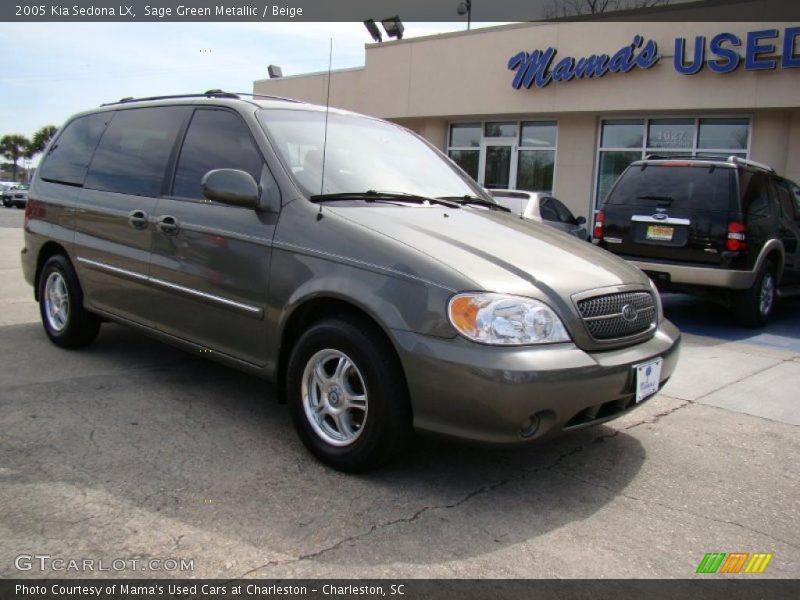 Sage Green Metallic / Beige 2005 Kia Sedona LX
