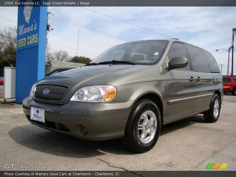 Sage Green Metallic / Beige 2005 Kia Sedona LX