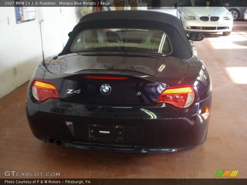 Monaco Blue Metallic / Beige 2007 BMW Z4 3.0i Roadster