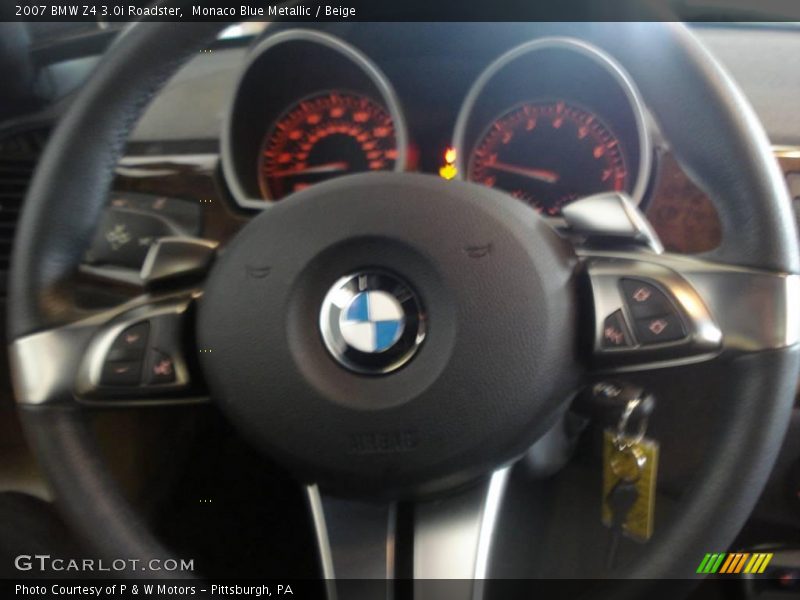 Monaco Blue Metallic / Beige 2007 BMW Z4 3.0i Roadster