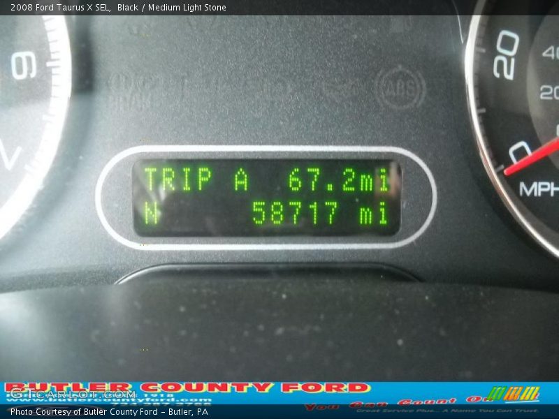 Black / Medium Light Stone 2008 Ford Taurus X SEL