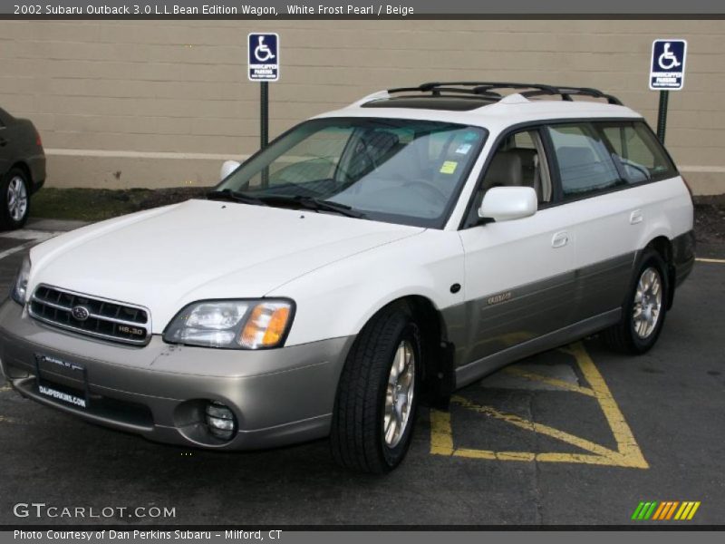 White Frost Pearl / Beige 2002 Subaru Outback 3.0 L.L.Bean Edition Wagon