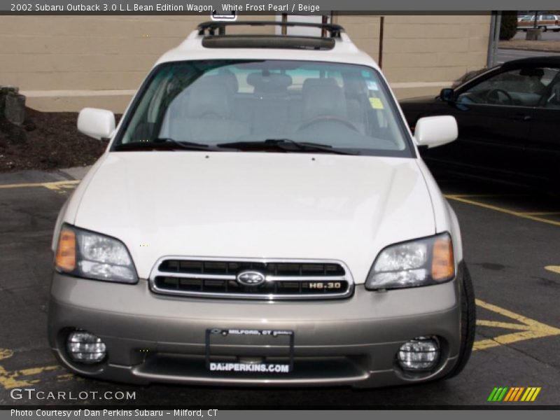 White Frost Pearl / Beige 2002 Subaru Outback 3.0 L.L.Bean Edition Wagon