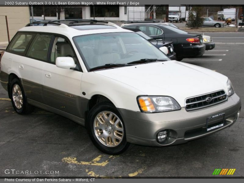 White Frost Pearl / Beige 2002 Subaru Outback 3.0 L.L.Bean Edition Wagon