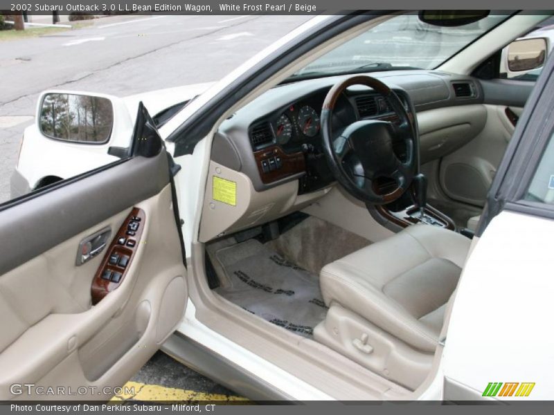 White Frost Pearl / Beige 2002 Subaru Outback 3.0 L.L.Bean Edition Wagon