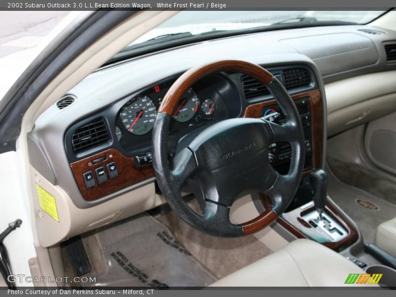 White Frost Pearl / Beige 2002 Subaru Outback 3.0 L.L.Bean Edition Wagon