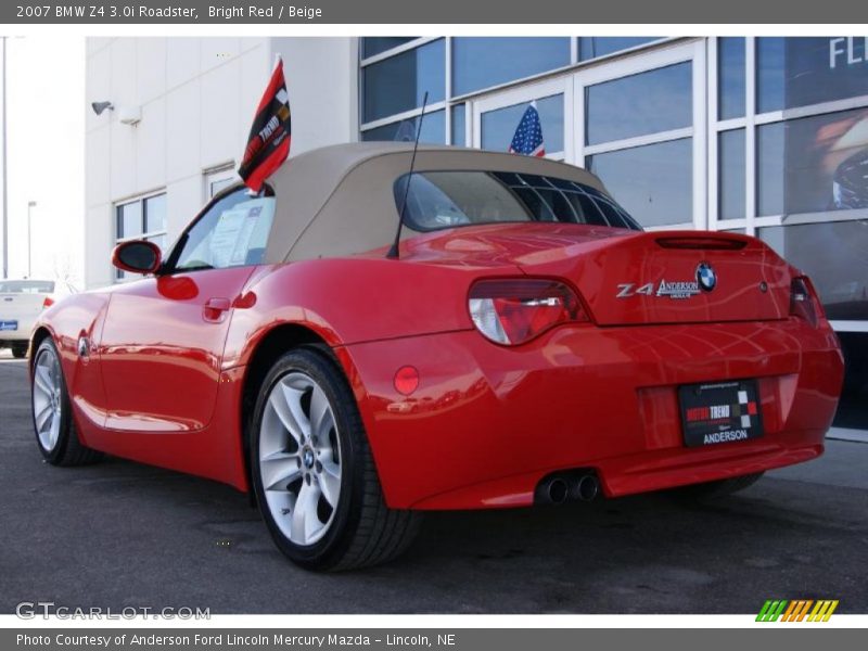 Bright Red / Beige 2007 BMW Z4 3.0i Roadster