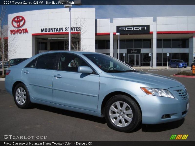 Sky Blue Pearl / Ash 2007 Toyota Camry XLE V6