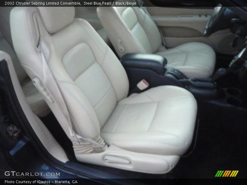 Steel Blue Pearl / Black/Beige 2002 Chrysler Sebring Limited Convertible