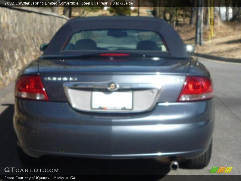 Steel Blue Pearl / Black/Beige 2002 Chrysler Sebring Limited Convertible