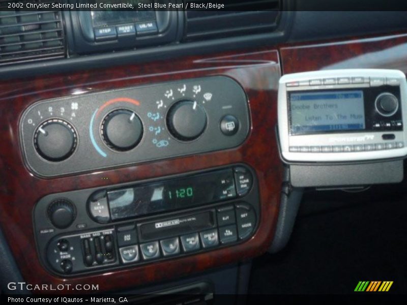 Steel Blue Pearl / Black/Beige 2002 Chrysler Sebring Limited Convertible