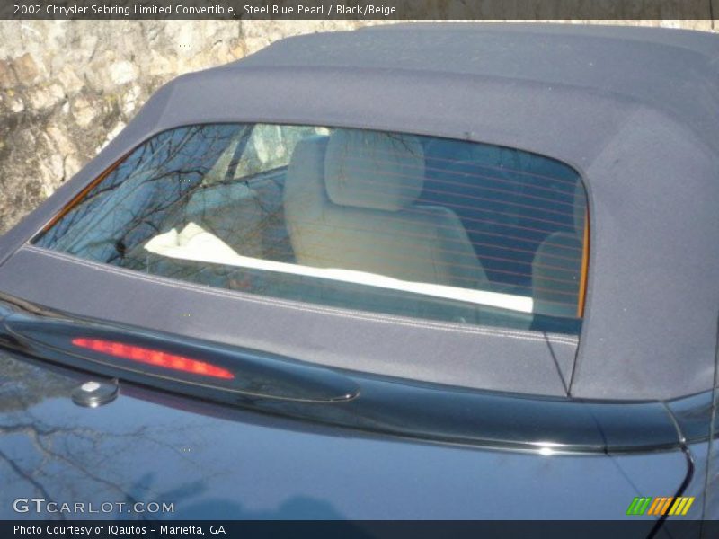 Steel Blue Pearl / Black/Beige 2002 Chrysler Sebring Limited Convertible