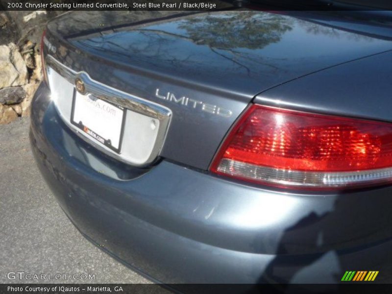 Steel Blue Pearl / Black/Beige 2002 Chrysler Sebring Limited Convertible