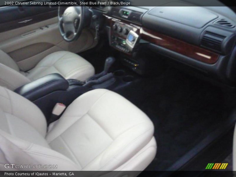 Steel Blue Pearl / Black/Beige 2002 Chrysler Sebring Limited Convertible