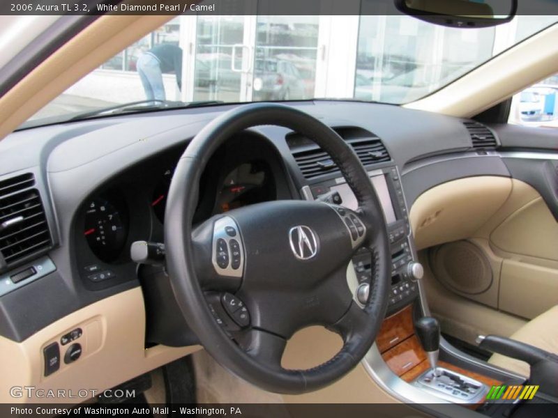 White Diamond Pearl / Camel 2006 Acura TL 3.2