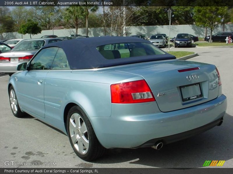 Aquamarine Blue Metallic / Beige 2006 Audi A4 1.8T Cabriolet
