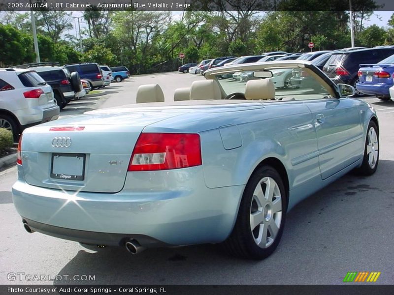 Aquamarine Blue Metallic / Beige 2006 Audi A4 1.8T Cabriolet