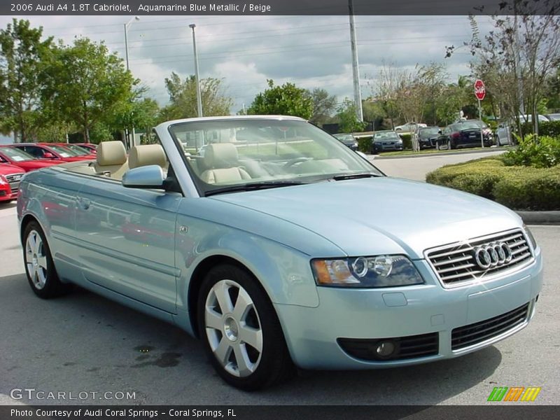 Aquamarine Blue Metallic / Beige 2006 Audi A4 1.8T Cabriolet