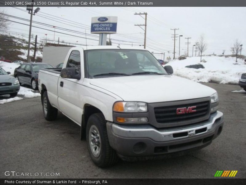 Summit White / Dark Titanium 2007 GMC Sierra 1500 Classic SL Regular Cab 4x4