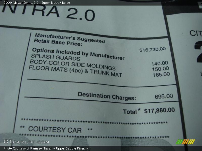 Super Black / Beige 2009 Nissan Sentra 2.0