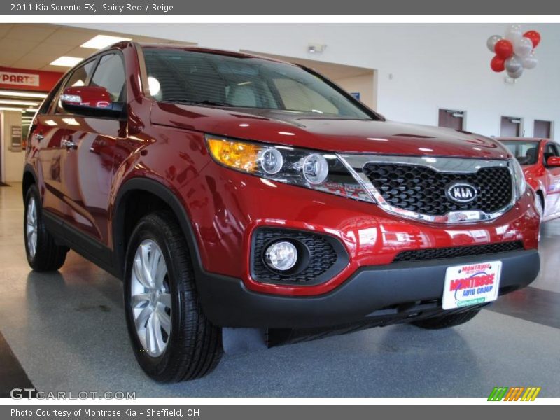 Spicy Red / Beige 2011 Kia Sorento EX