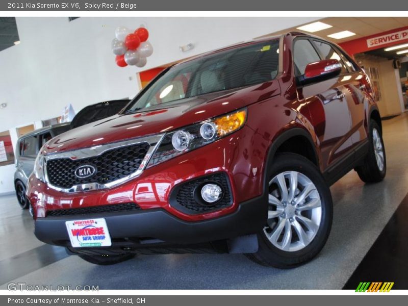 Spicy Red / Beige 2011 Kia Sorento EX V6