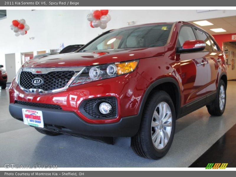 Spicy Red / Beige 2011 Kia Sorento EX V6