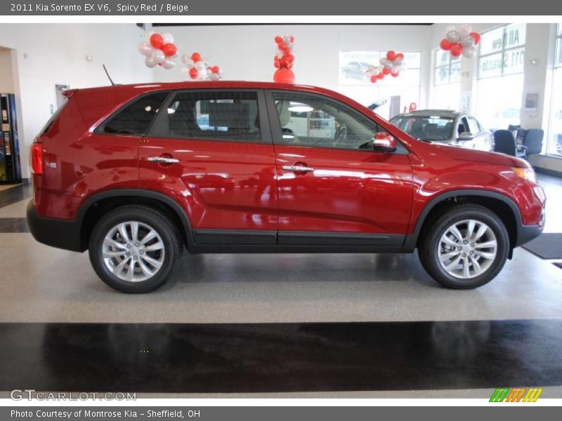 Spicy Red / Beige 2011 Kia Sorento EX V6