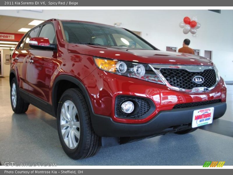 Spicy Red / Beige 2011 Kia Sorento EX V6