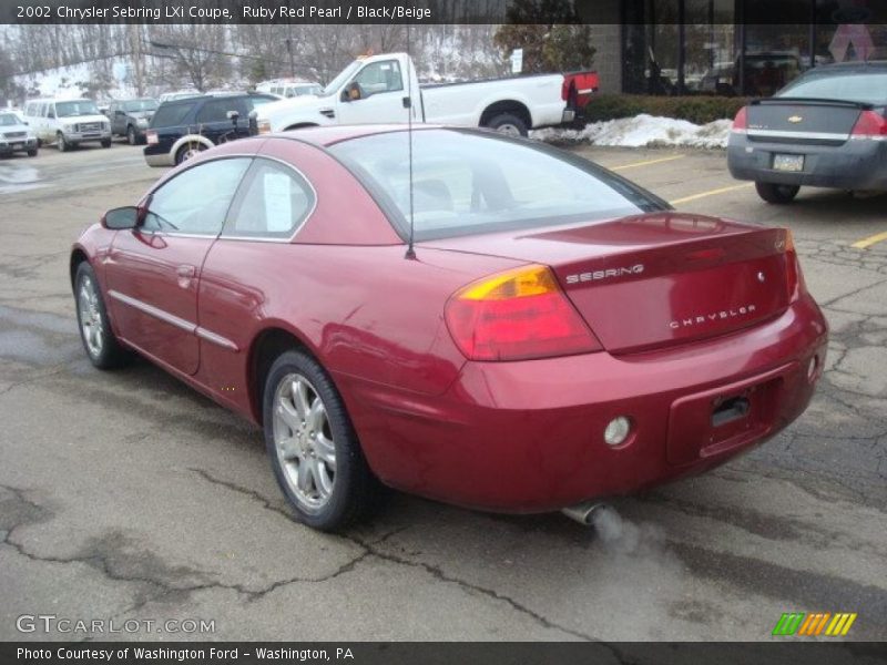 Ruby Red Pearl / Black/Beige 2002 Chrysler Sebring LXi Coupe