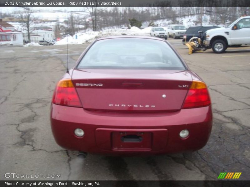 Ruby Red Pearl / Black/Beige 2002 Chrysler Sebring LXi Coupe