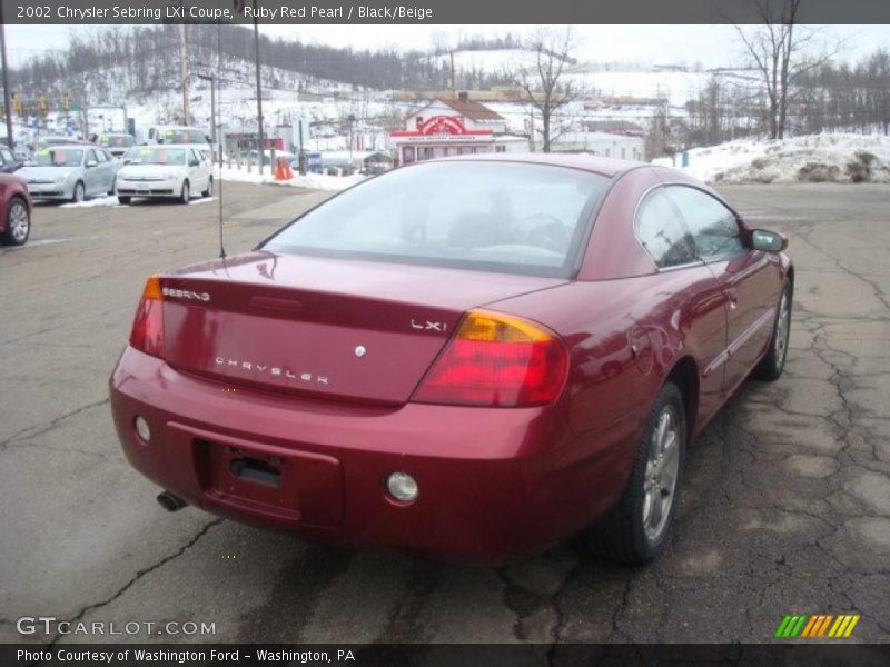 Ruby Red Pearl / Black/Beige 2002 Chrysler Sebring LXi Coupe