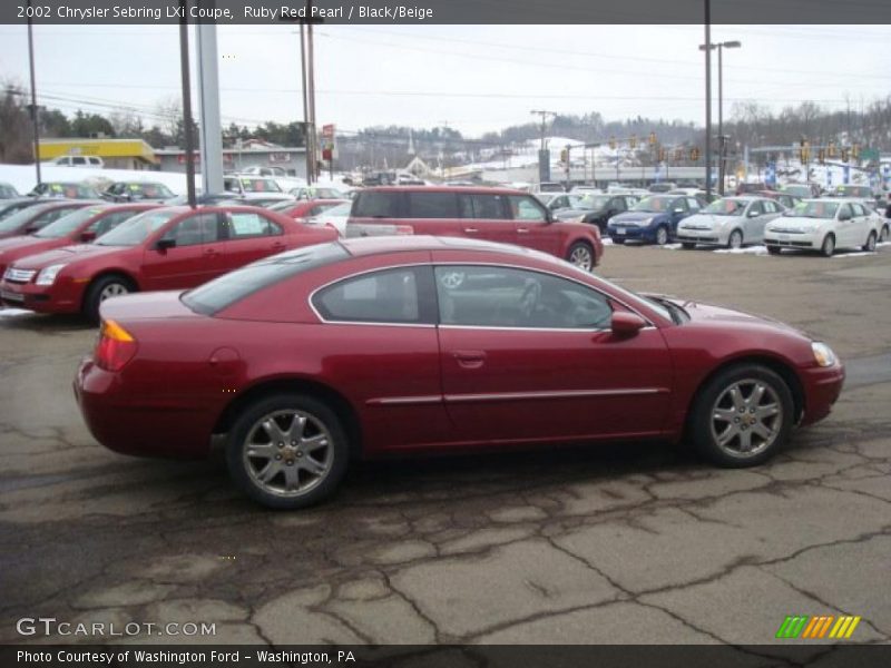 Ruby Red Pearl / Black/Beige 2002 Chrysler Sebring LXi Coupe