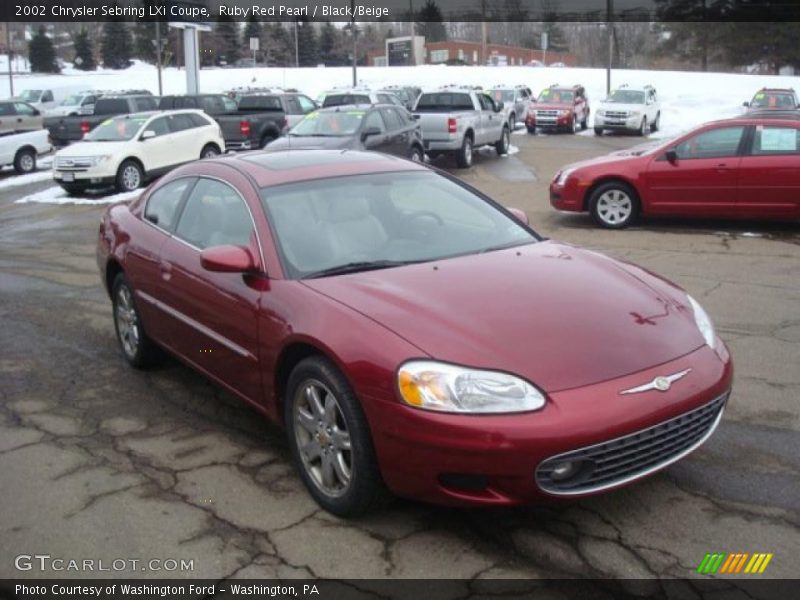 Ruby Red Pearl / Black/Beige 2002 Chrysler Sebring LXi Coupe