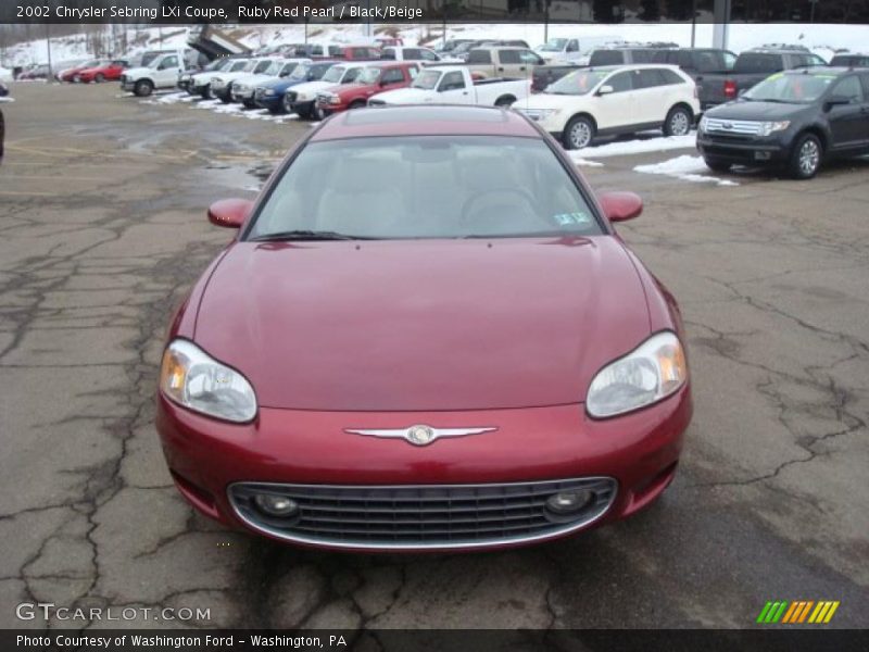 Ruby Red Pearl / Black/Beige 2002 Chrysler Sebring LXi Coupe