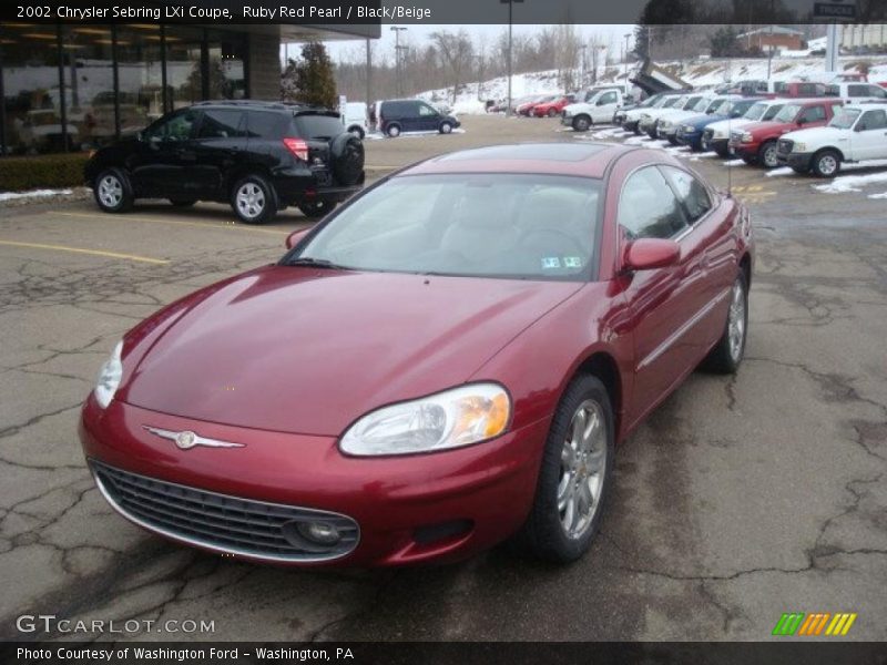 Ruby Red Pearl / Black/Beige 2002 Chrysler Sebring LXi Coupe